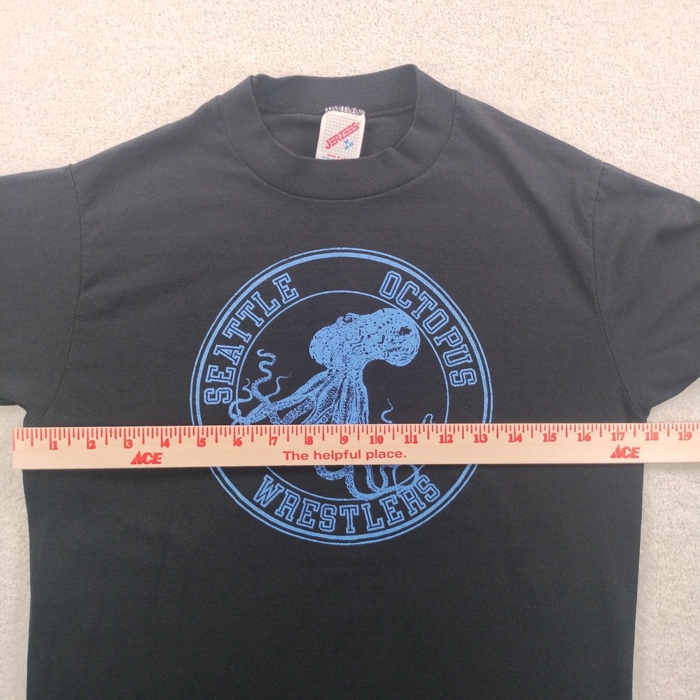 Vtg 80's Seattle Octopus Wrestlers Tshirt Medium Single Stitch Jerzees Made USA - Picture 7 of 9